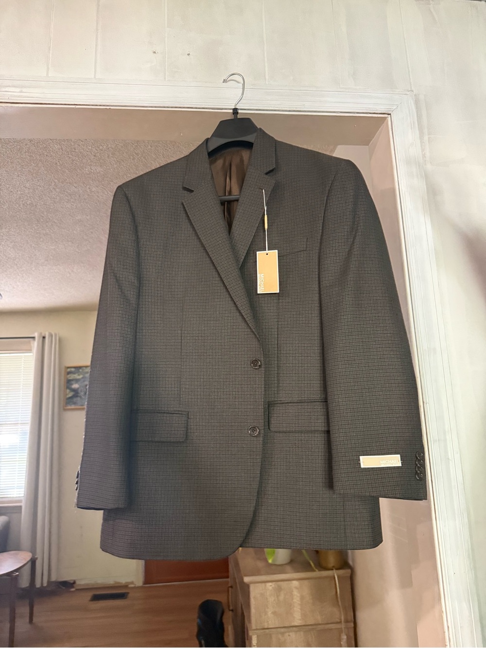 Michael Kors Men's Brown Two-Button Textured Sport Coat